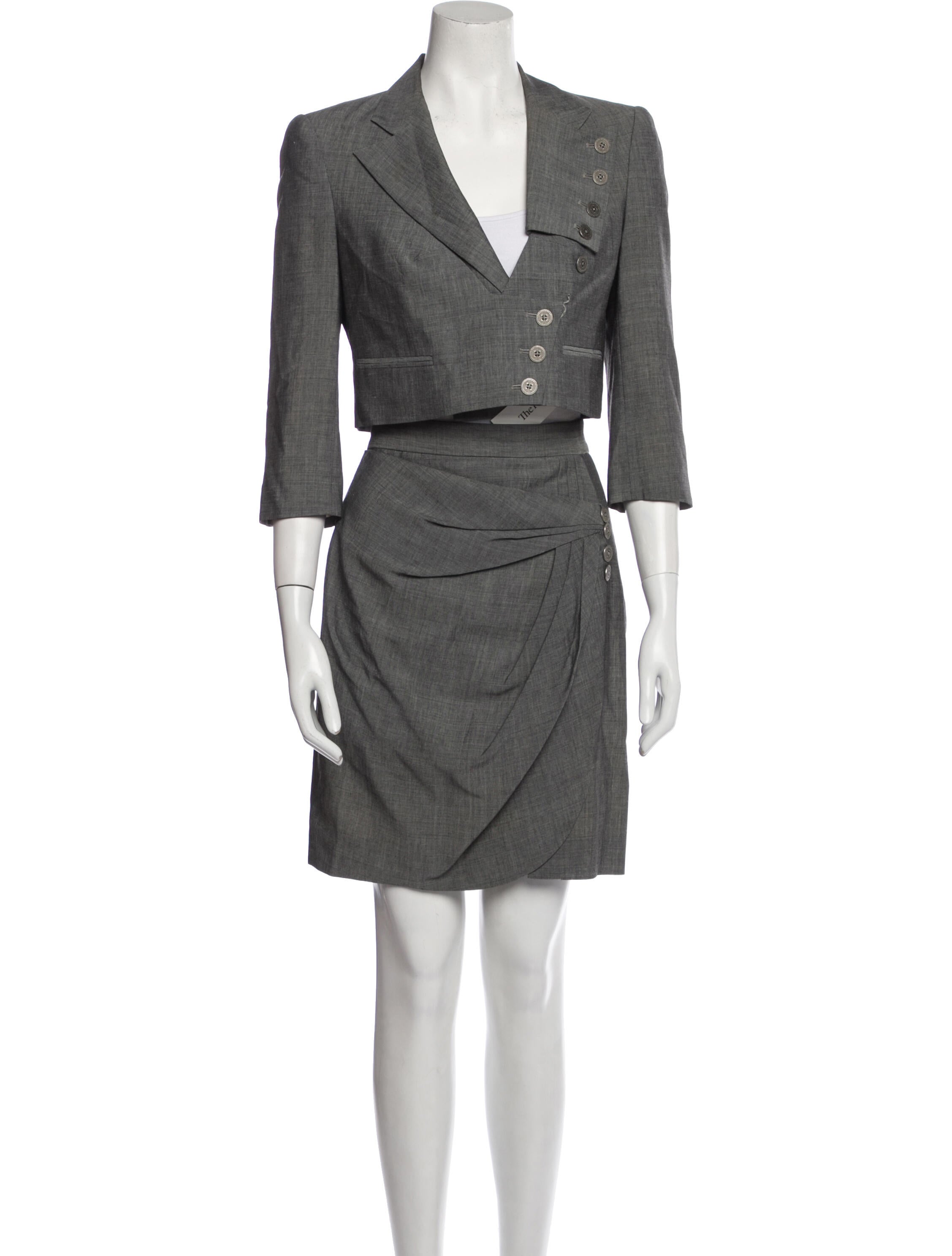 Zac Posen Silk Raw-Edge Trim Skirt Set