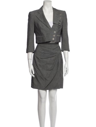 Zac Posen Silk Raw-Edge Trim Skirt Set