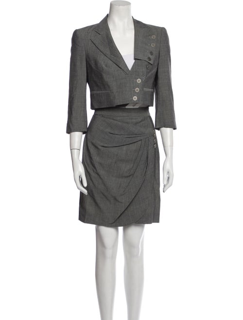 Zac Posen Silk Raw-Edge Trim Skirt Set