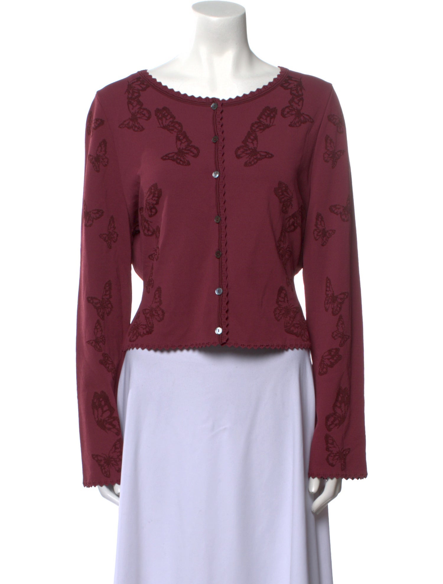 Zac Posen Bateau Neckline Long Sleeve Crop Top w/ Tags