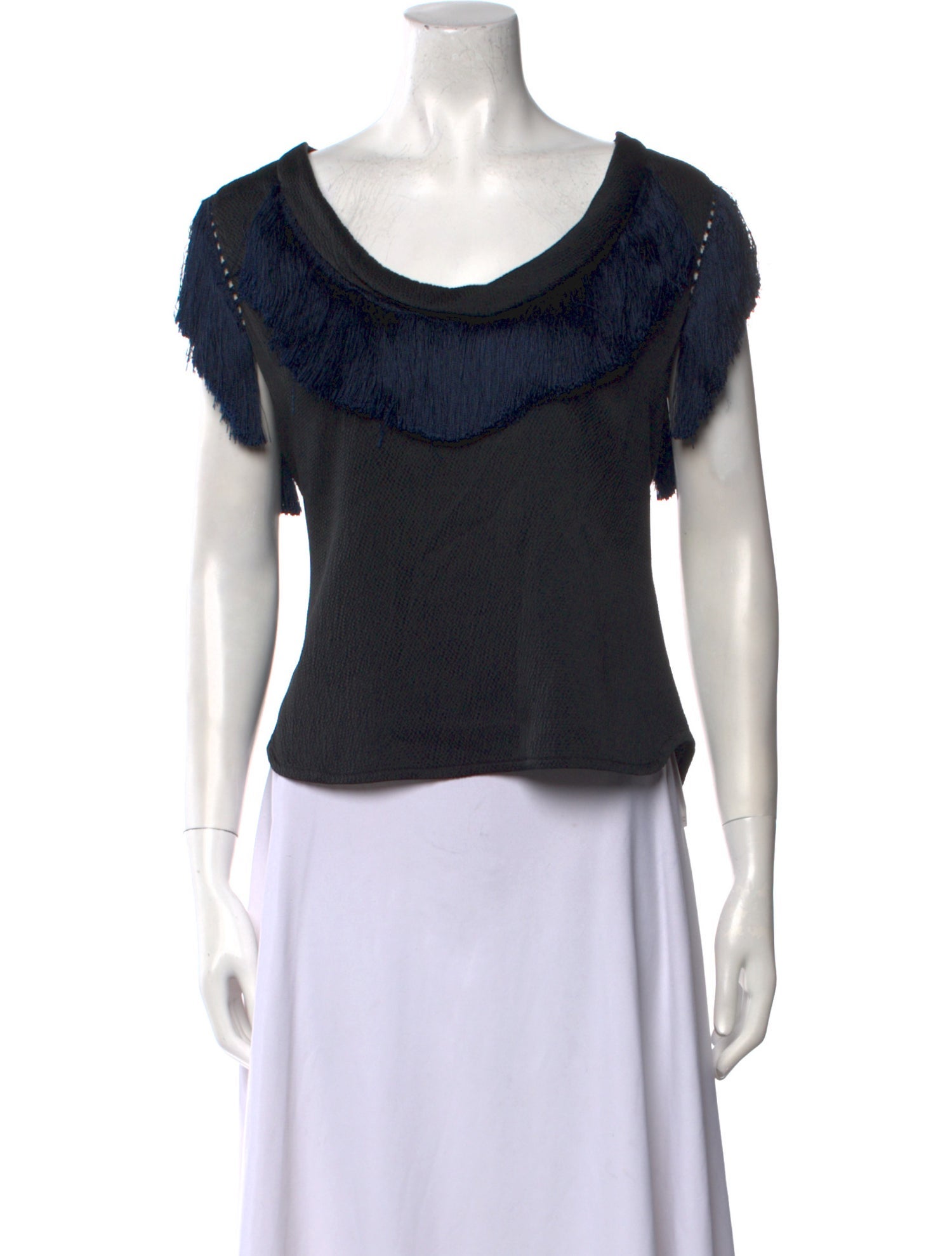 Zac Posen Silk Scoop Neck Top