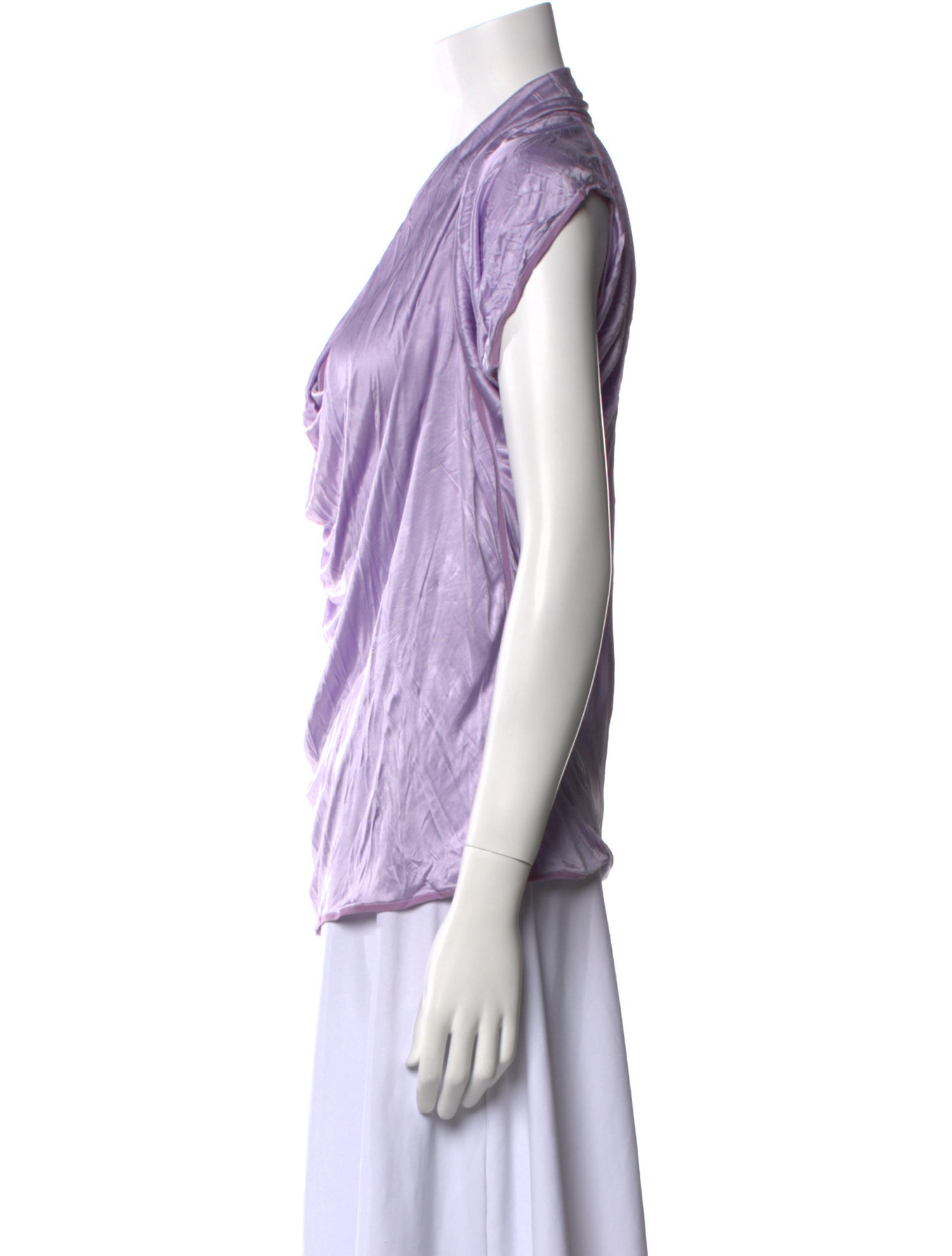 Zac Posen Cowl Neck Short Sleeve Top