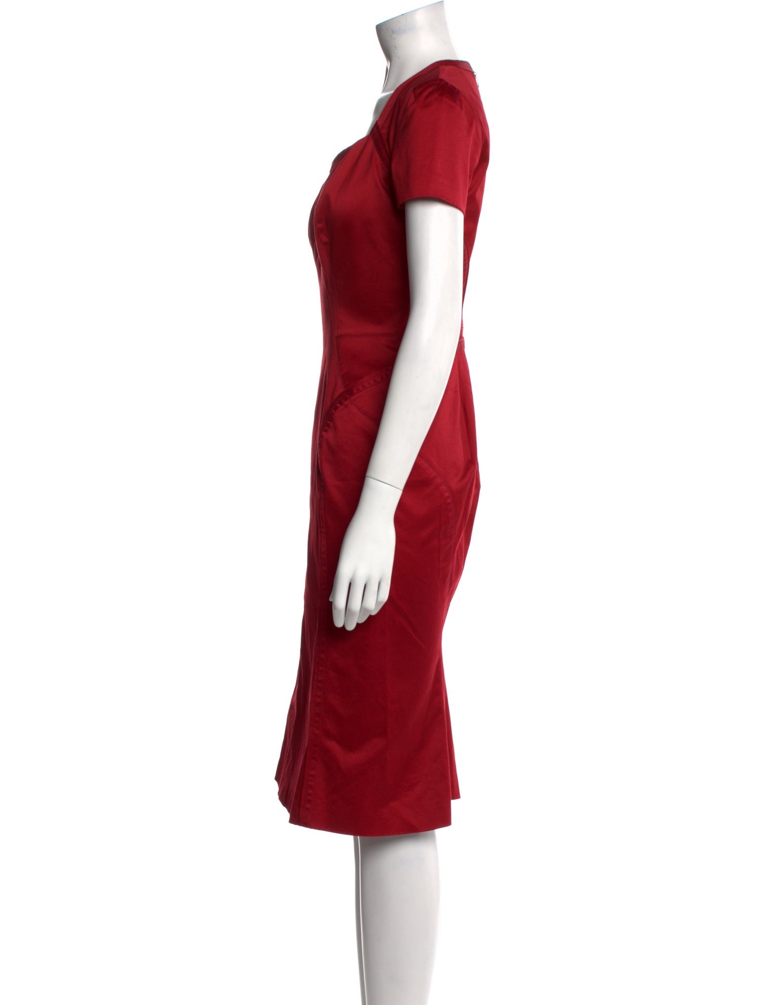 Zac Posen Square Neckline Midi Length Dress