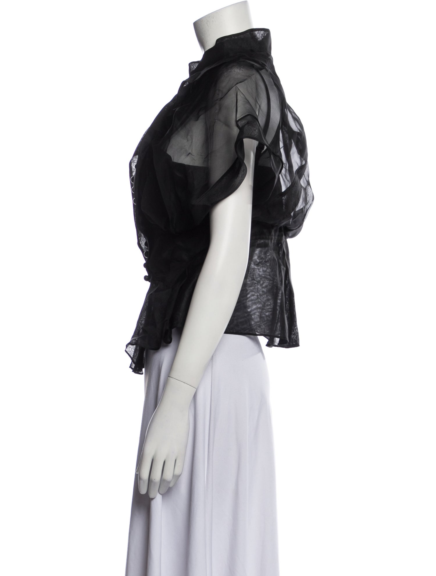 Zac Posen Silk Mock Neck Blouse