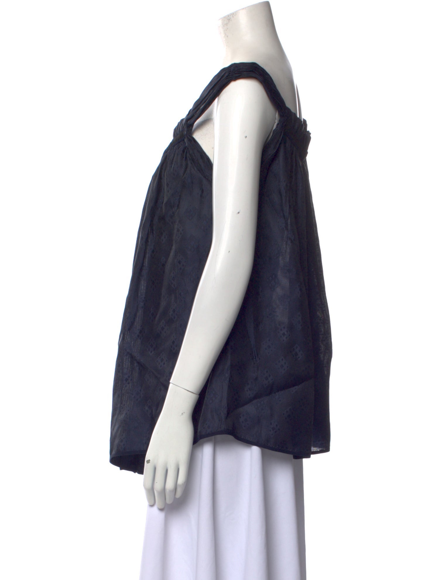 Zac Posen Silk Square Neckline Top