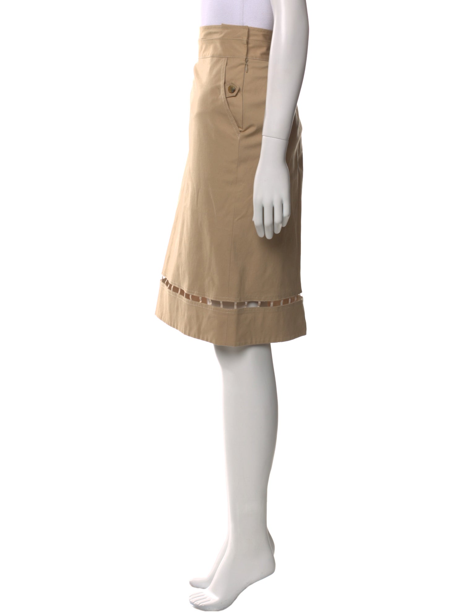 Zac Posen Cutout Accent Knee-Length Skirt