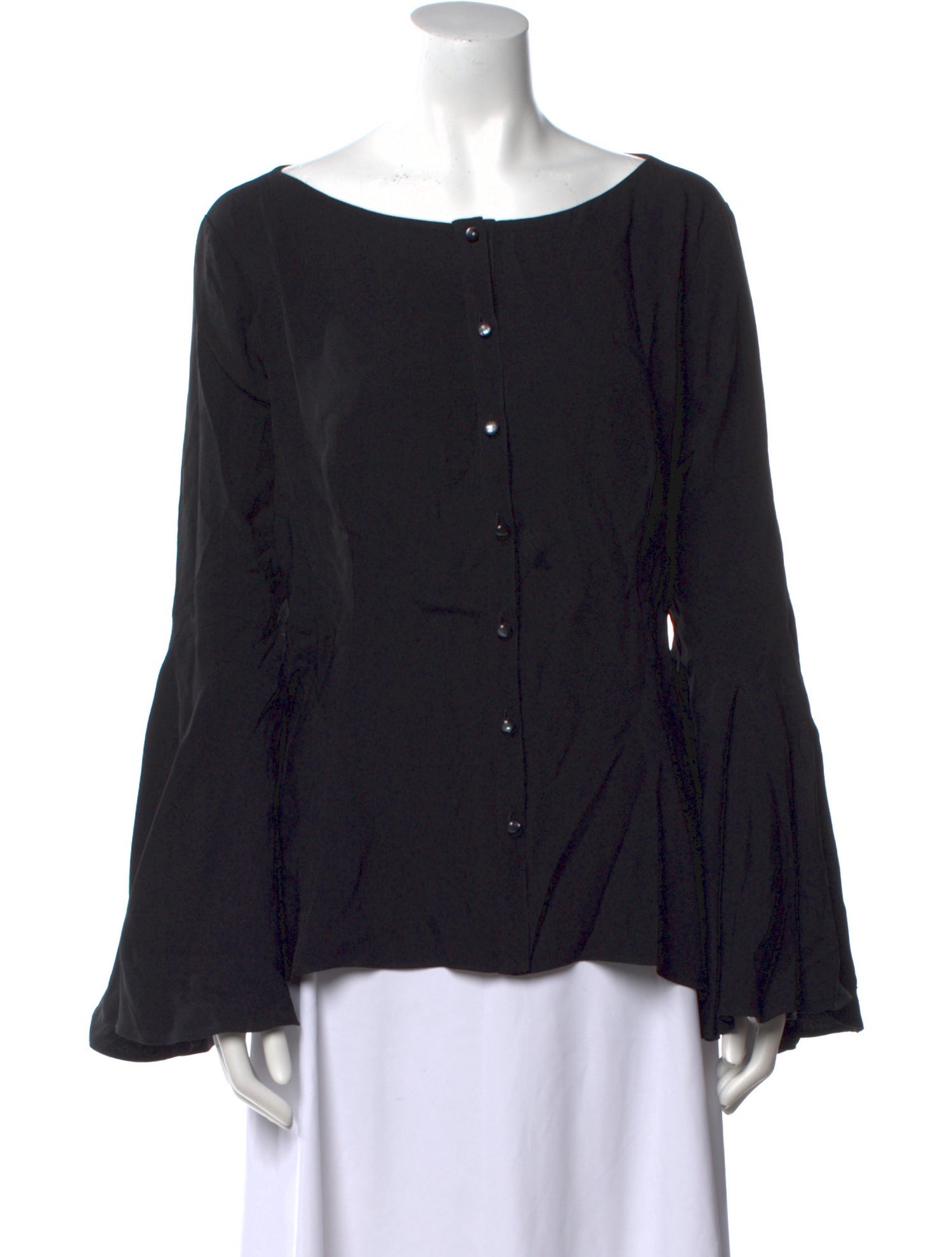 Zac Posen Bateau Neckline Long Sleeve Button-Up Top w/ Tags