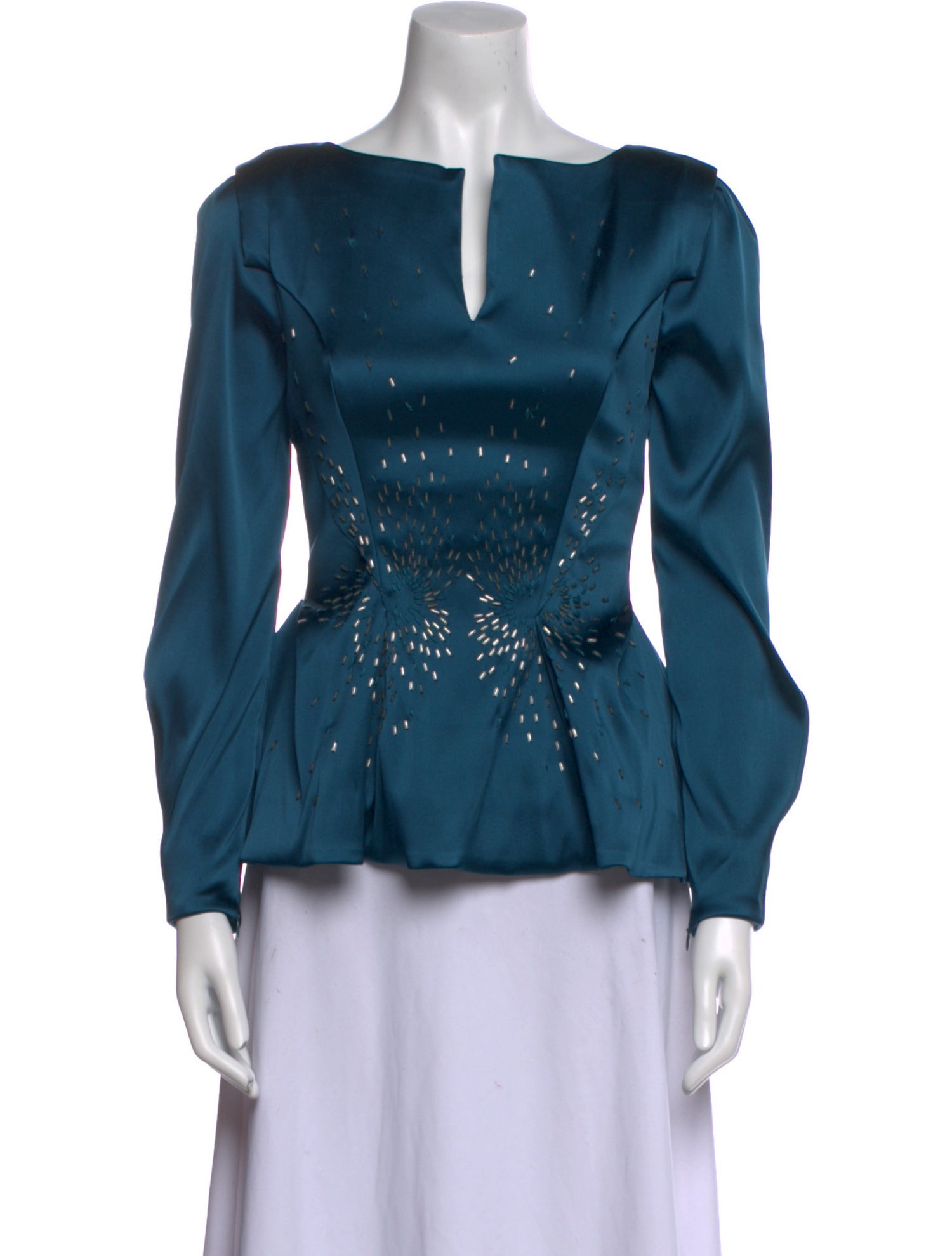 Zac Posen Square Neckline Long Sleeve Blouse