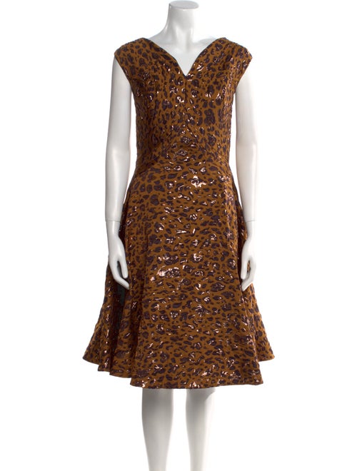 Zac Posen Animal Print Midi Length Dress w/ Tags