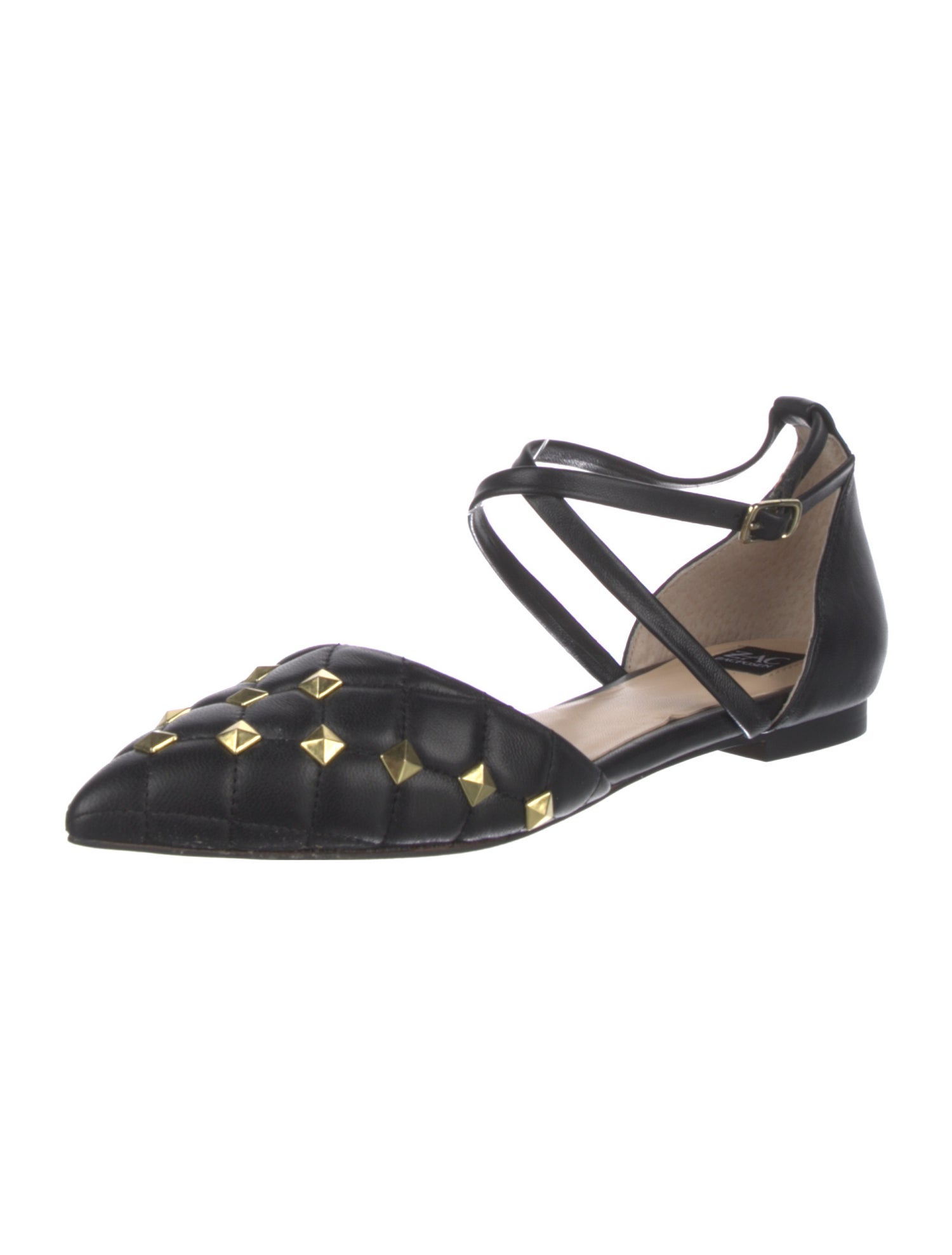 ZAC Zac Posen Leather Studded Accents D'Orsay Flats