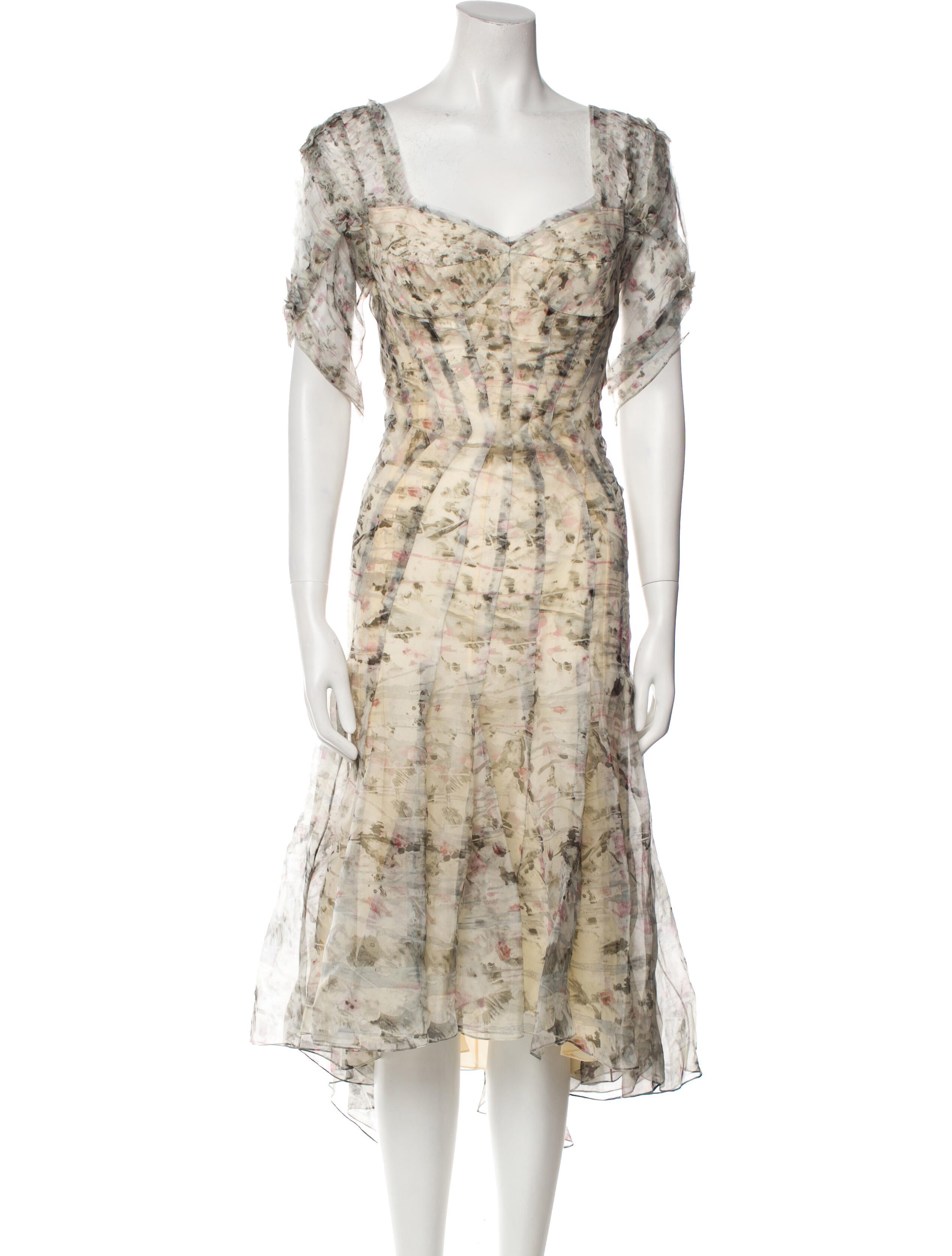 Zac Posen Silk Midi Length Dress w/ Tags