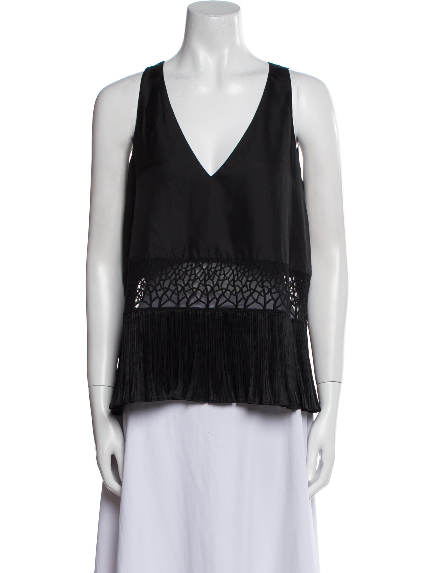 Zac Posen Silk V-Neck Top