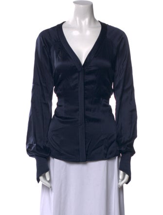 Zac Posen Silk V-Neck Blouse