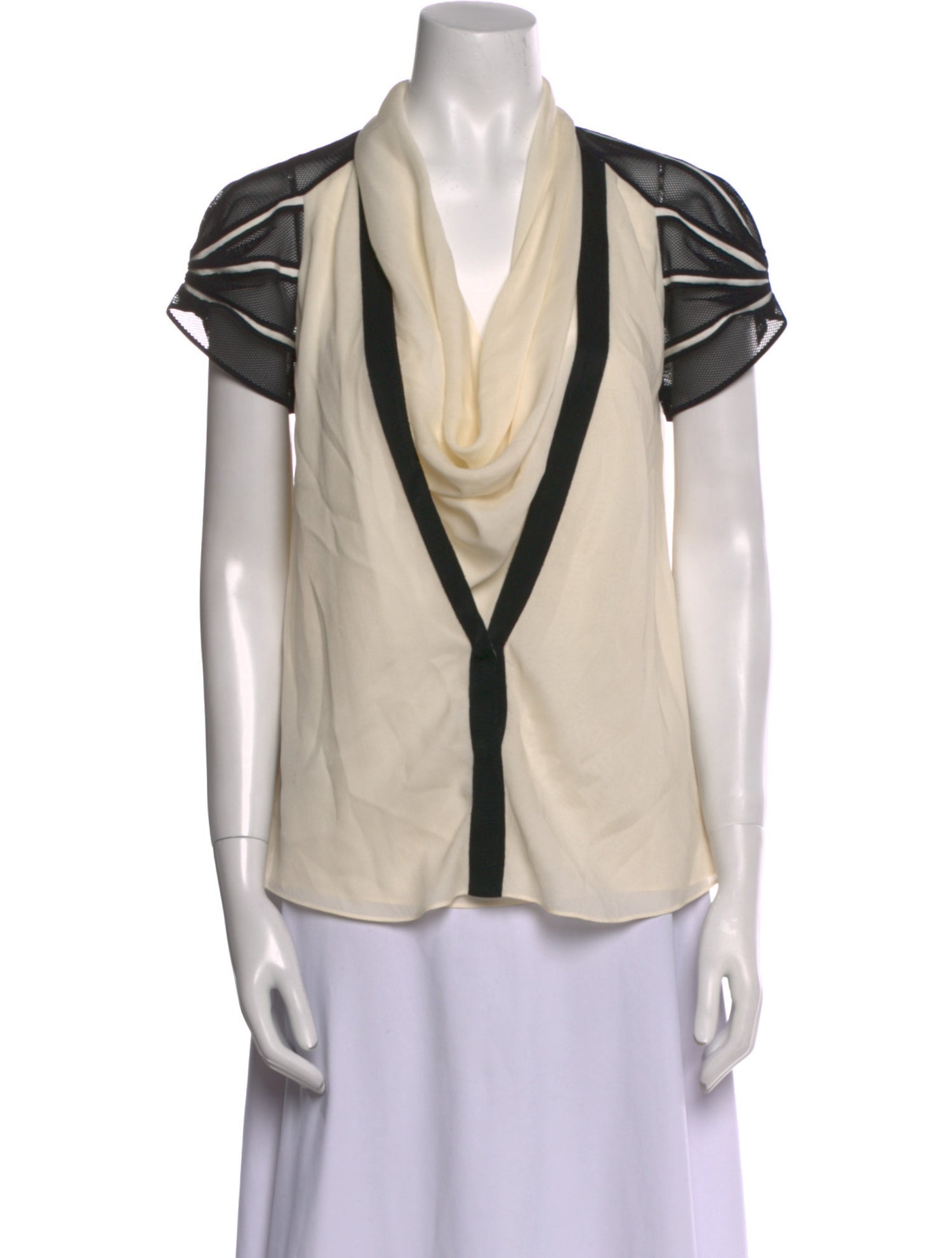 Zac Posen Silk Cowl Neck Top