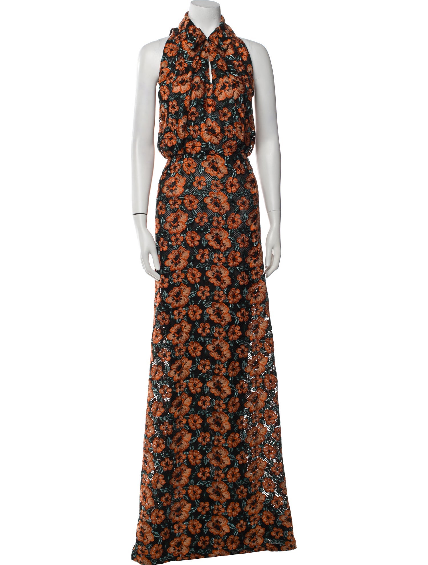 Zac Posen Floral Print Long Dress