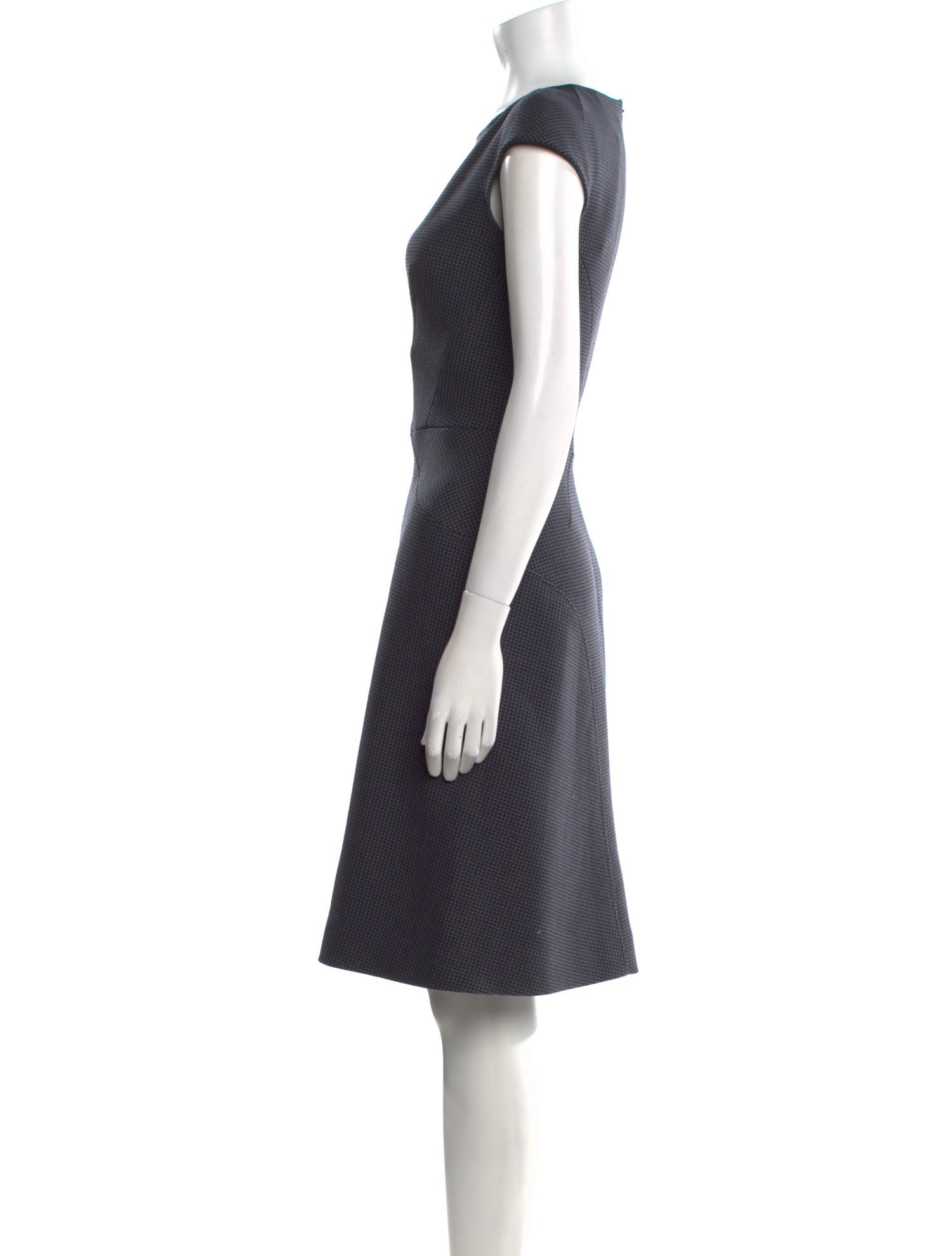 Zac Posen Houndstooth Print Knee-Length Dress