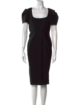 Zac Posen Square Neckline Midi Length Dress