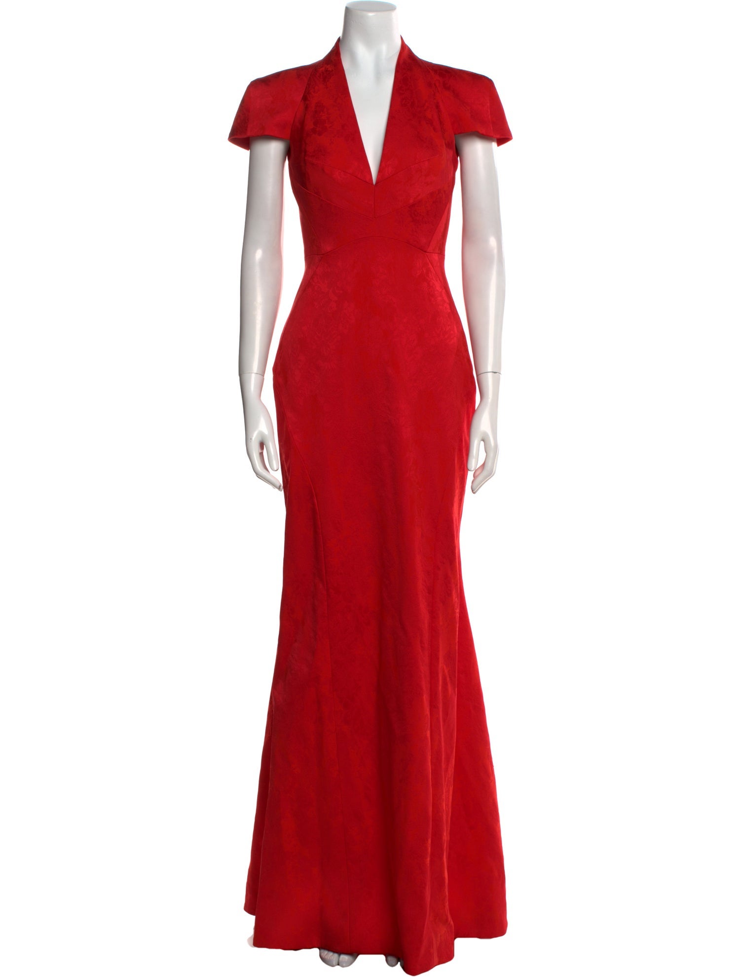 Zac Posen V-Neck Long Dress
