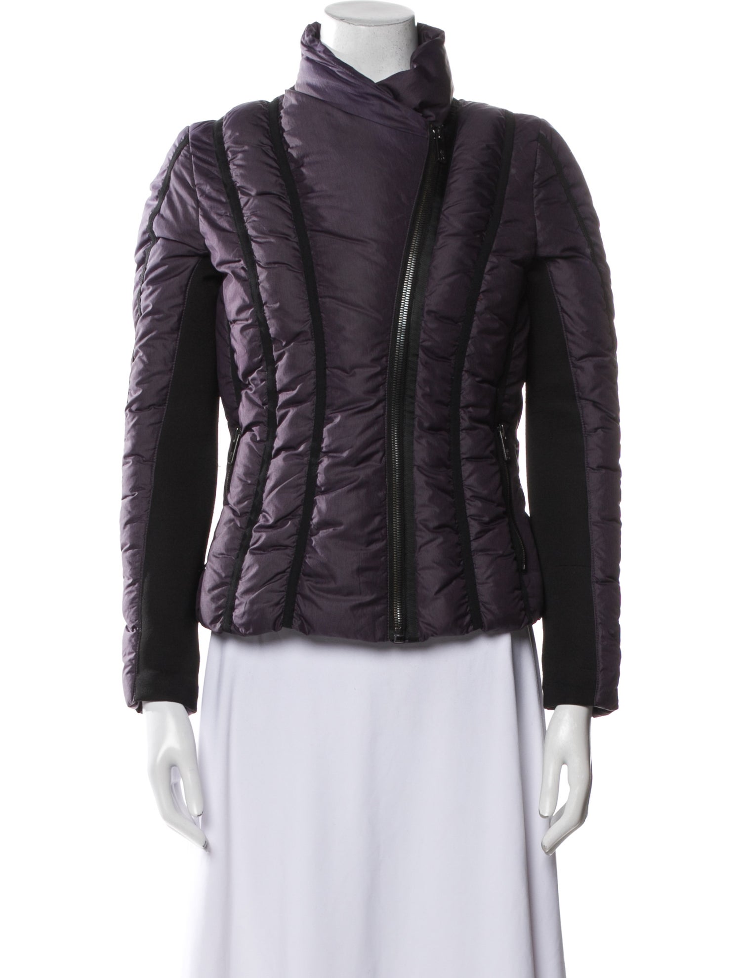 Zac Posen Nylon Striped Down Jacket