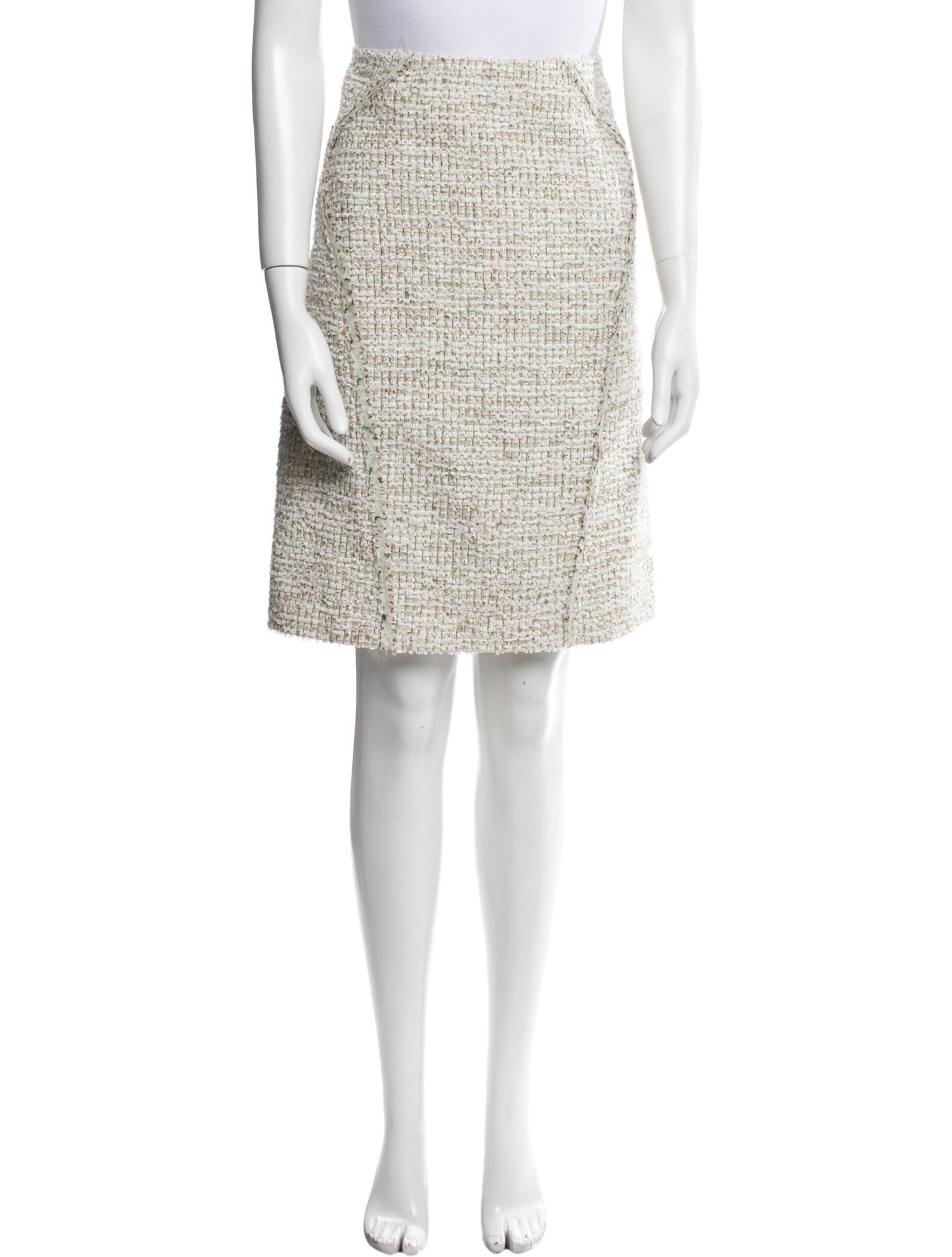 Zac Posen Raw-Edge Trim Knee-Length Skirt w/ Tags