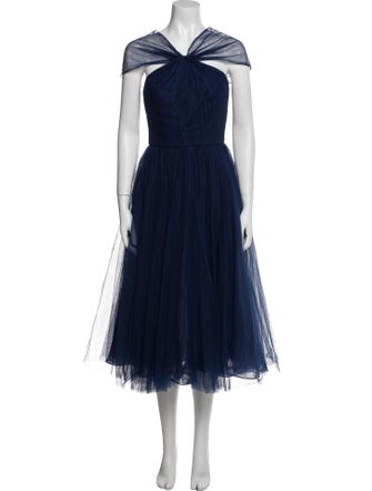 Zac Posen V-Neck Long Dress