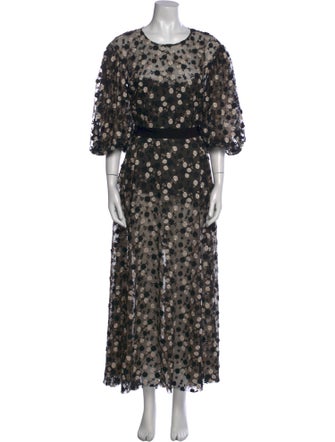 Zac Posen Floral Print Long Dress