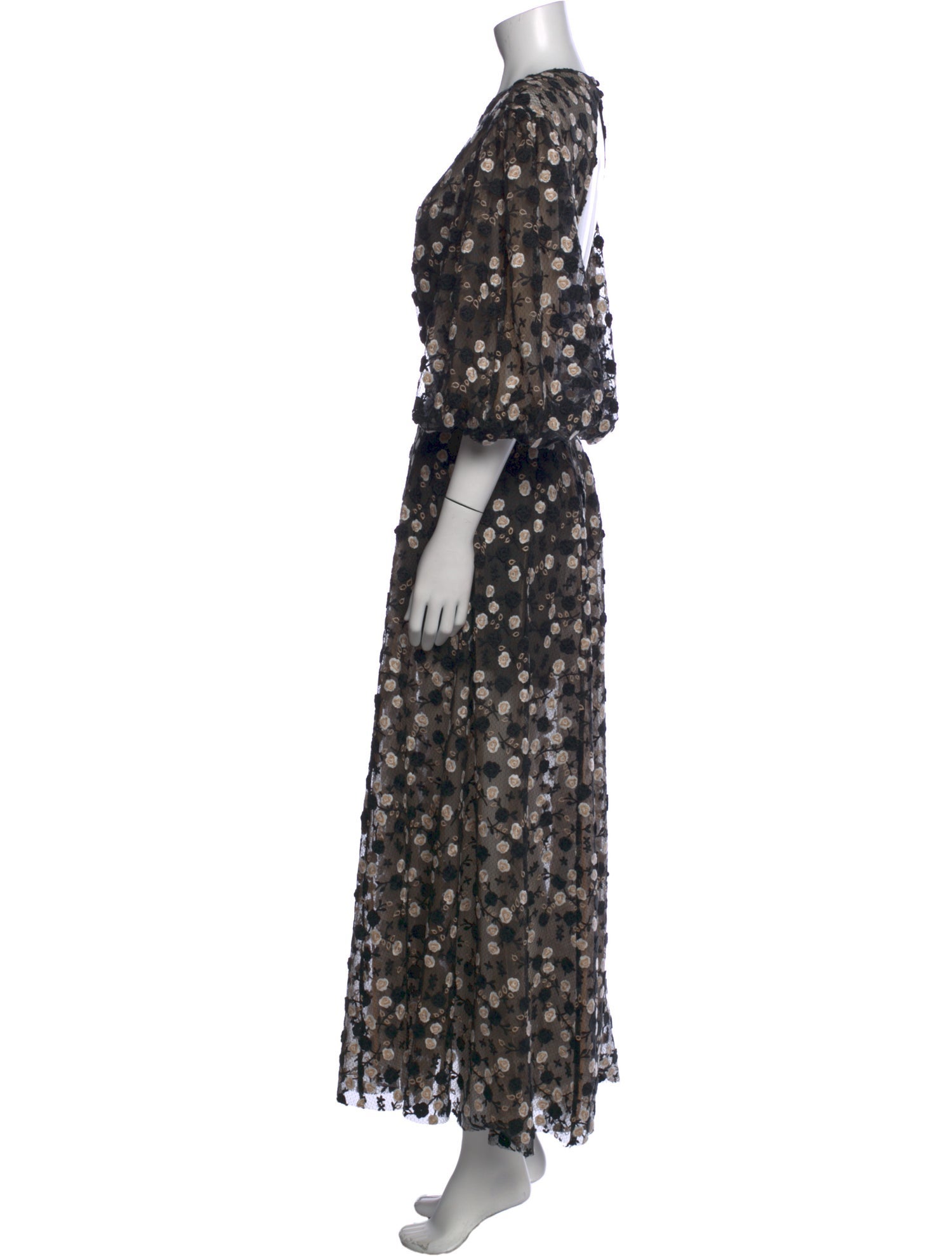 Zac Posen Floral Print Long Dress