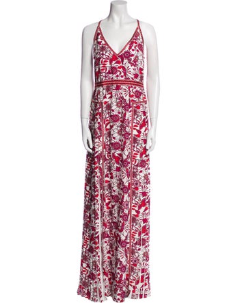 Zac Posen Printed Long Dress