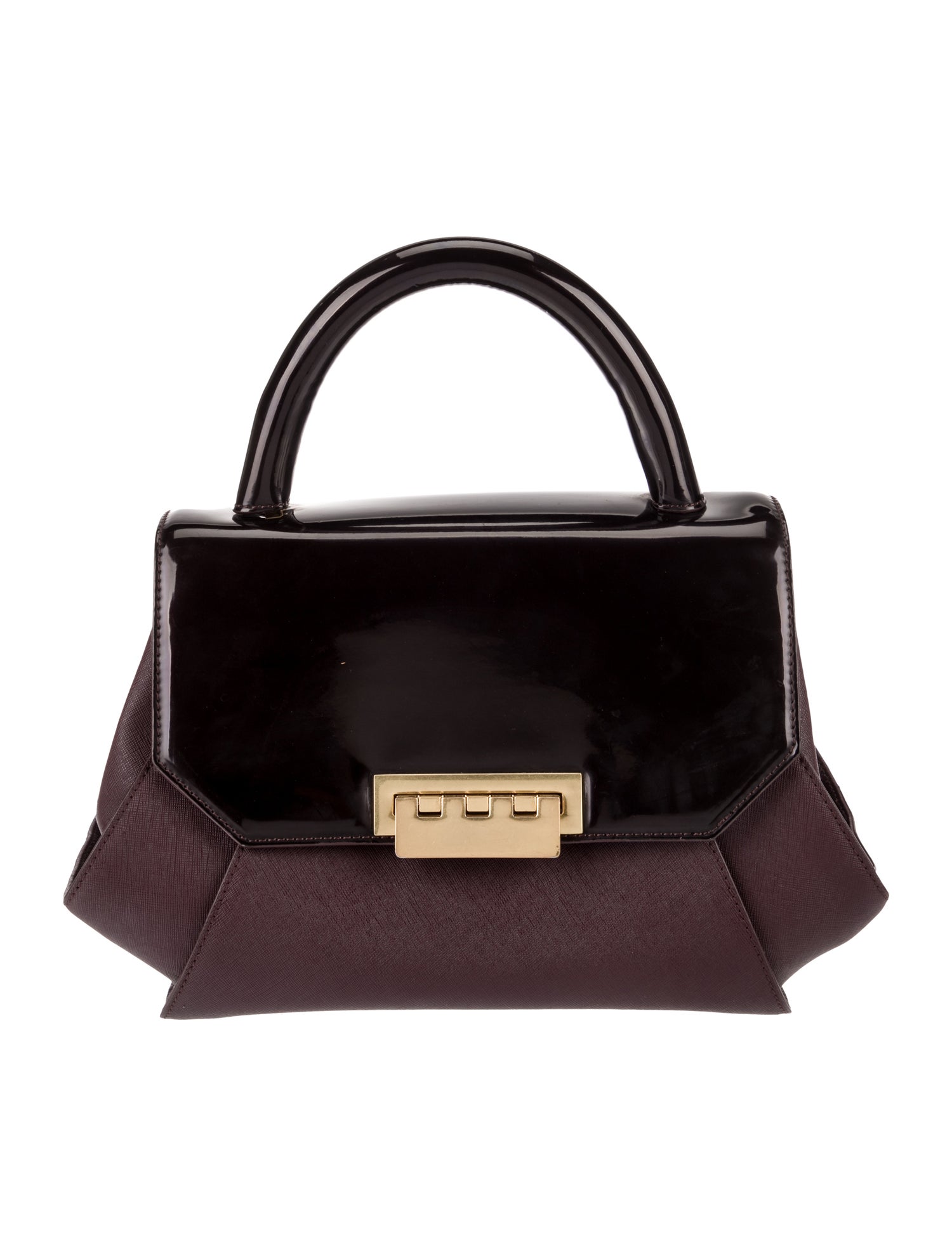 Zac Posen Saffiano Leather Top Handle Bag