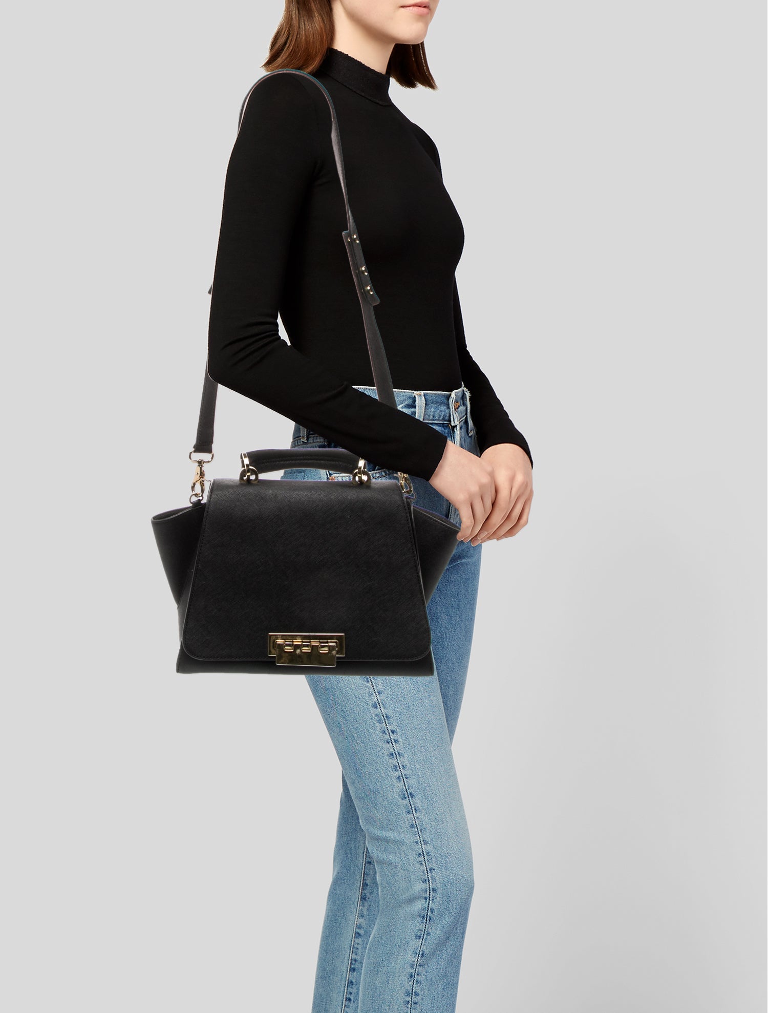 ZAC Zac Posen Leather Top Handle Bag