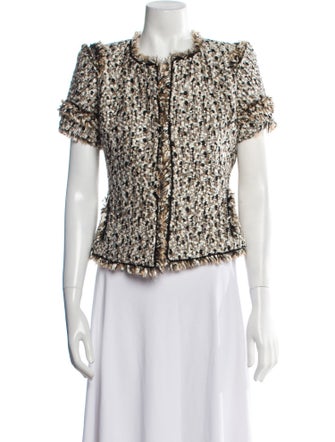 Zac Posen Tweed Patterned Jacket