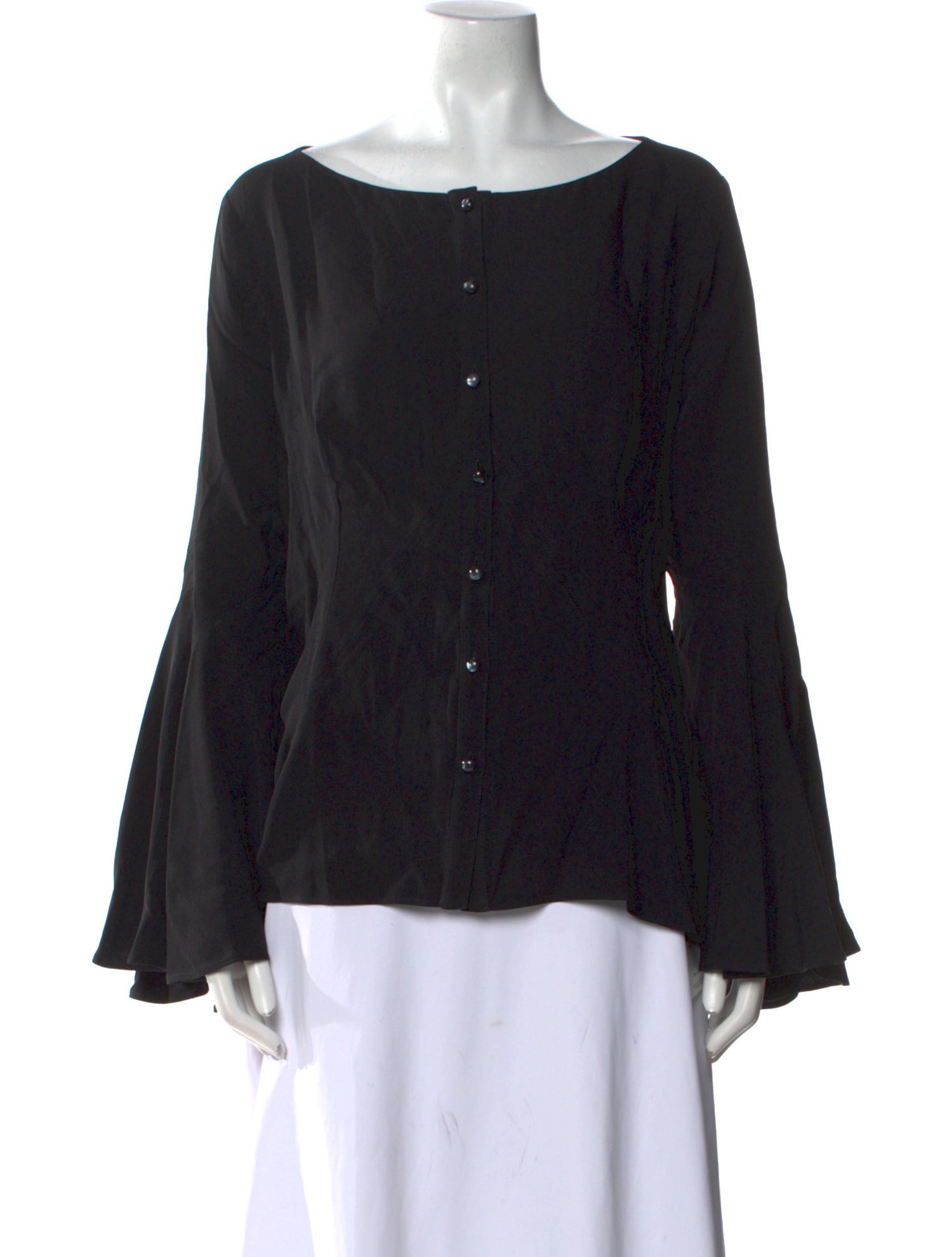 Zac Posen Bateau Neckline Long Sleeve Blouse