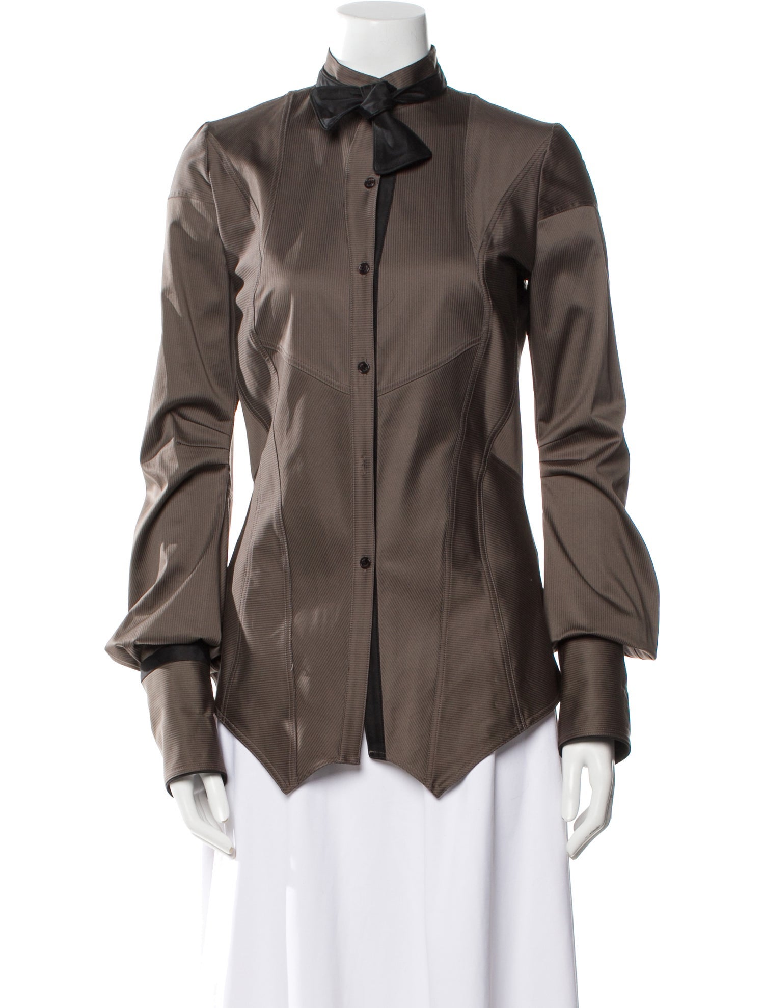 Zac Posen Long Sleeve Button-Up Top