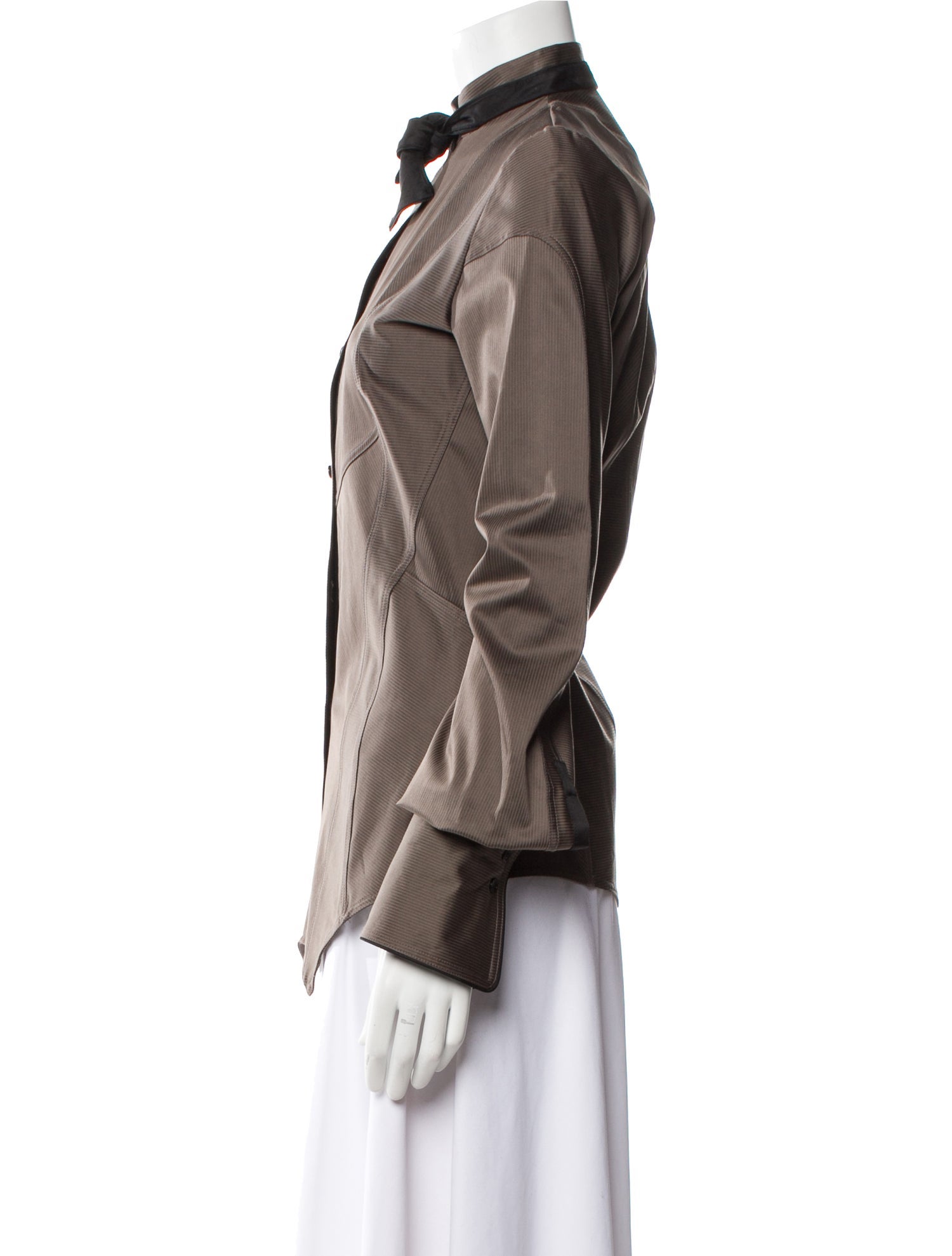 Zac Posen Long Sleeve Button-Up Top