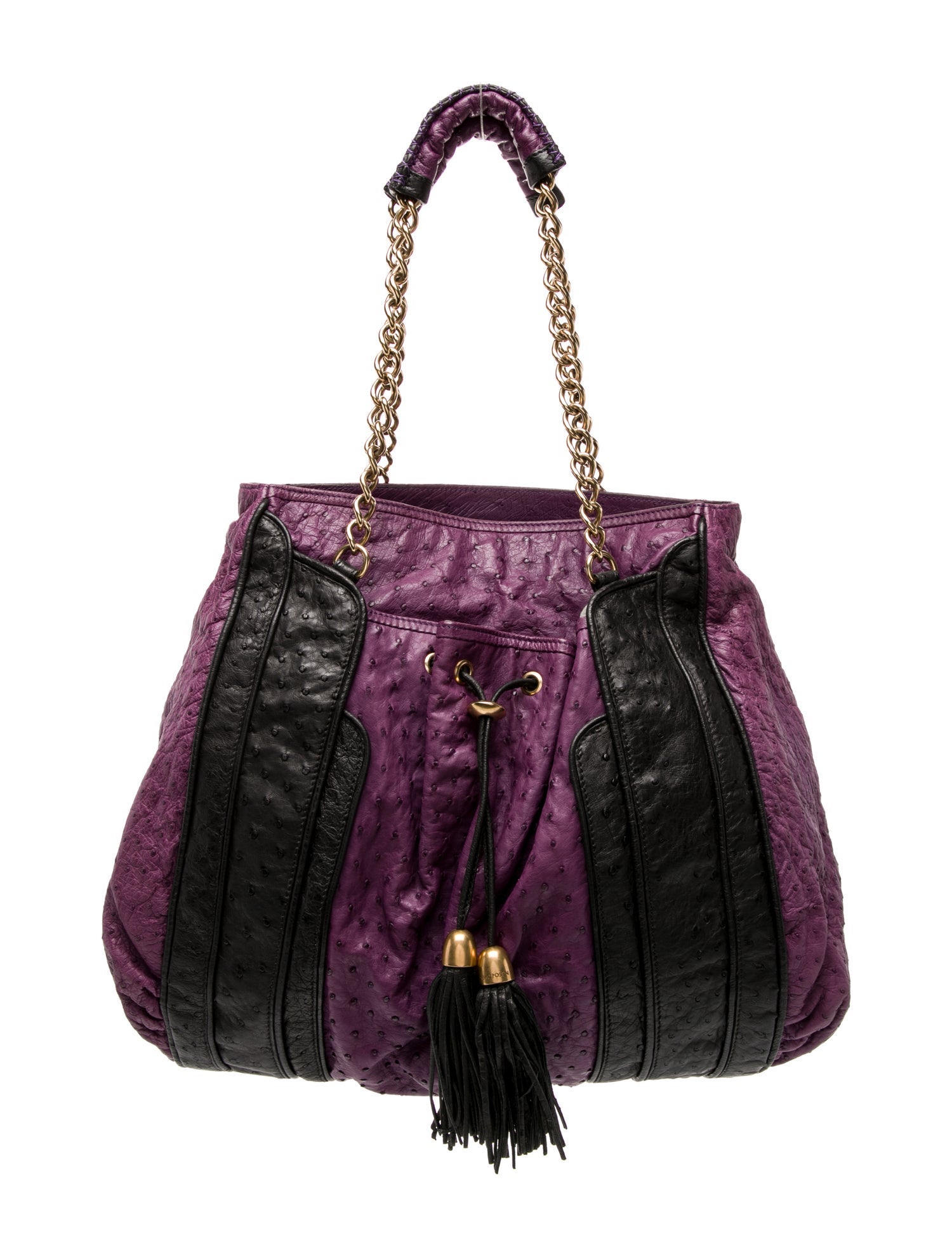 Zac Posen Ostrich Bucket Bag