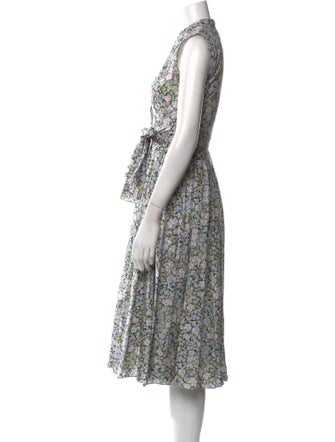 Zac Posen Floral Print Midi Length Dress