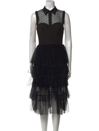 Zac Posen Lace Pattern Midi Length Dress
