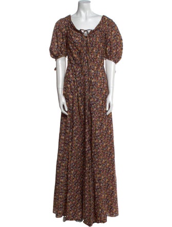 Zac Posen Floral Print Long Dress