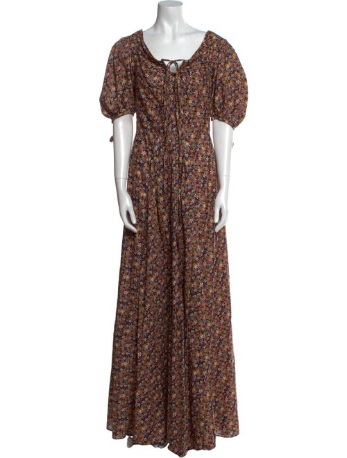 Zac Posen Floral Print Long Dress