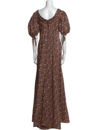 Zac Posen Floral Print Long Dress