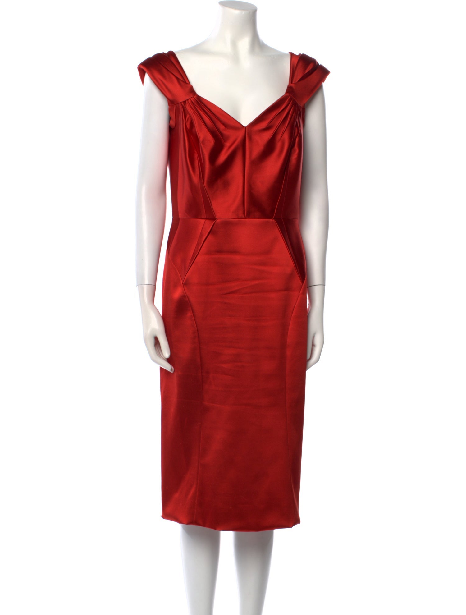 Zac Posen Satin Midi Length Dress