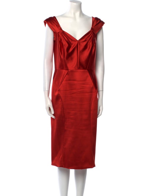 Zac Posen Satin Midi Length Dress