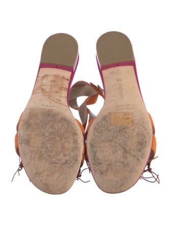 Zac Posen Suede Colorblock Pattern Slingback Sandals