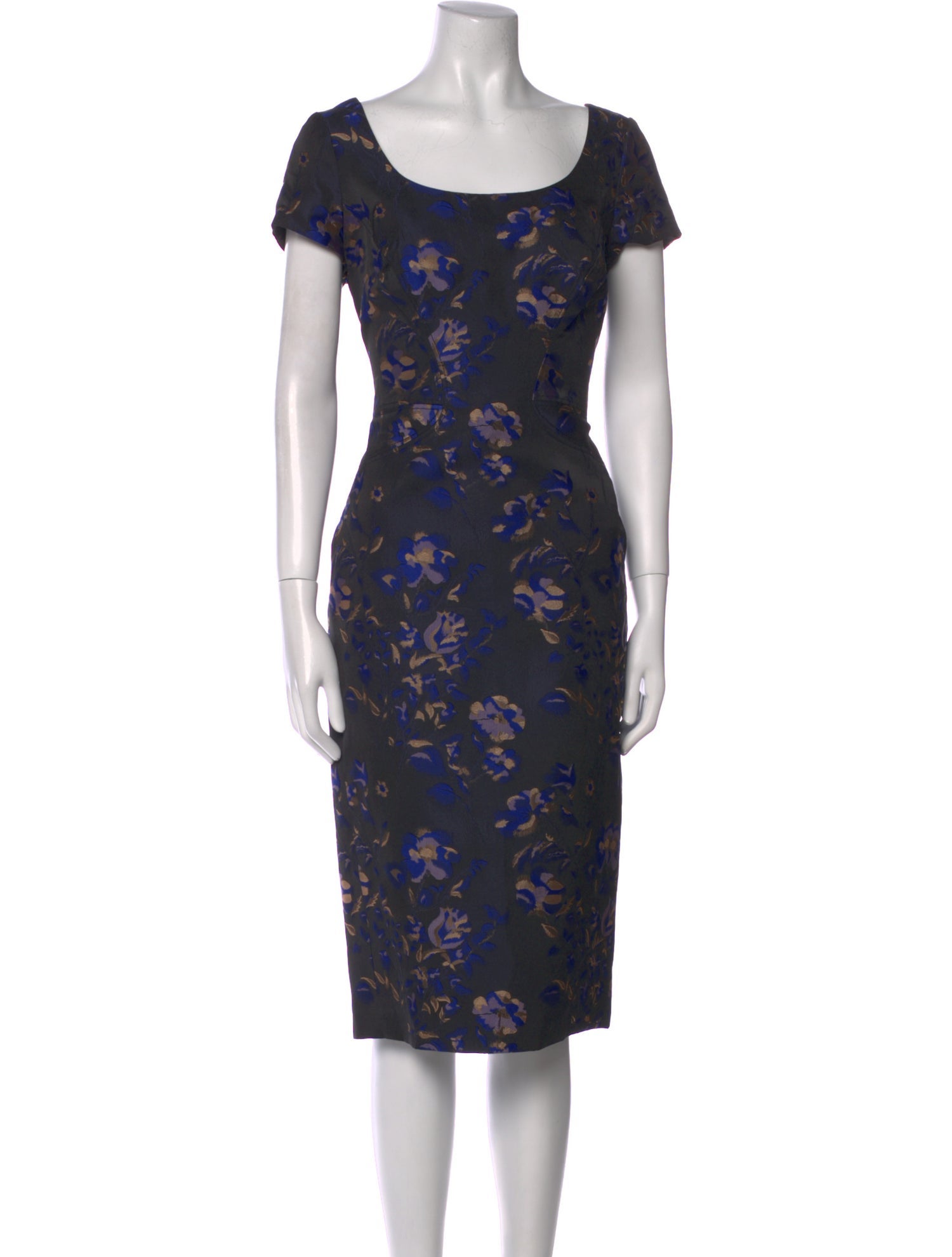 Zac Posen Floral Print Midi Length Dress