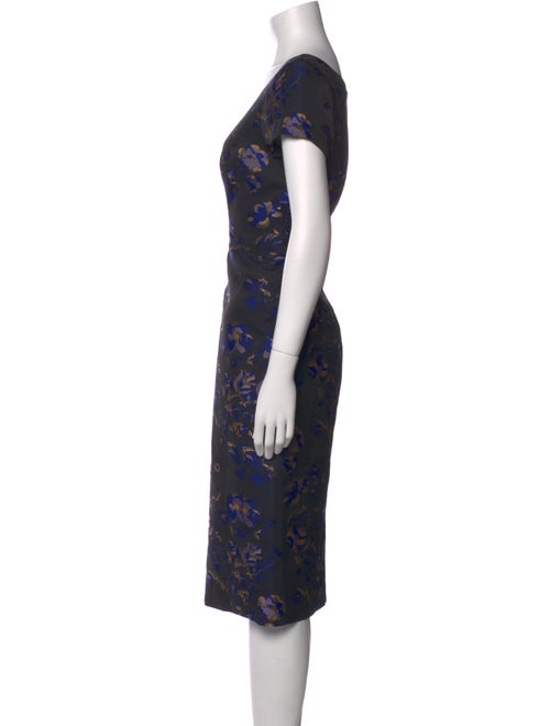 Zac Posen Floral Print Midi Length Dress
