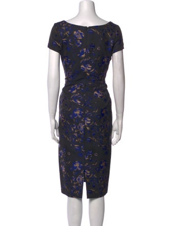 Zac Posen Floral Print Midi Length Dress