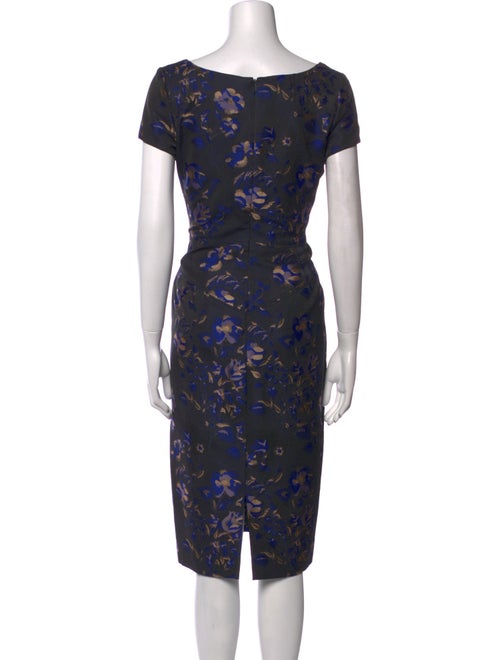 Zac Posen Floral Print Midi Length Dress
