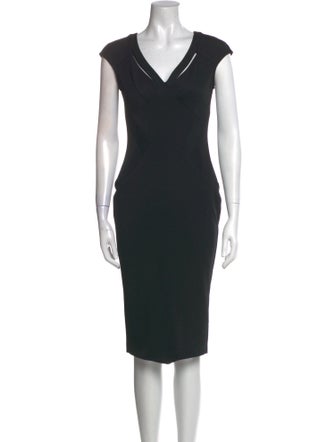 Zac Posen V-Neck Knee-Length Dress