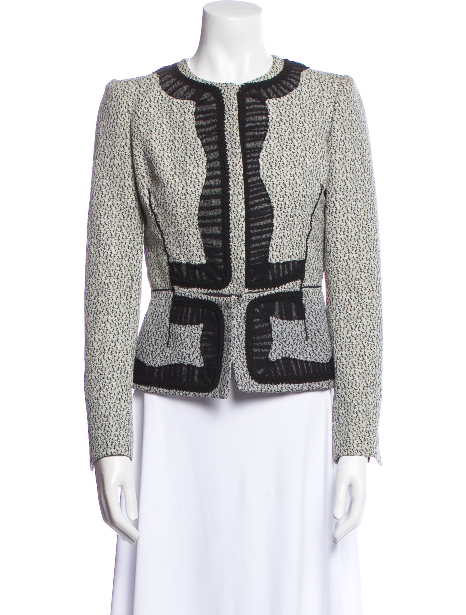 Zac Posen Tweed Pattern Evening Jacket