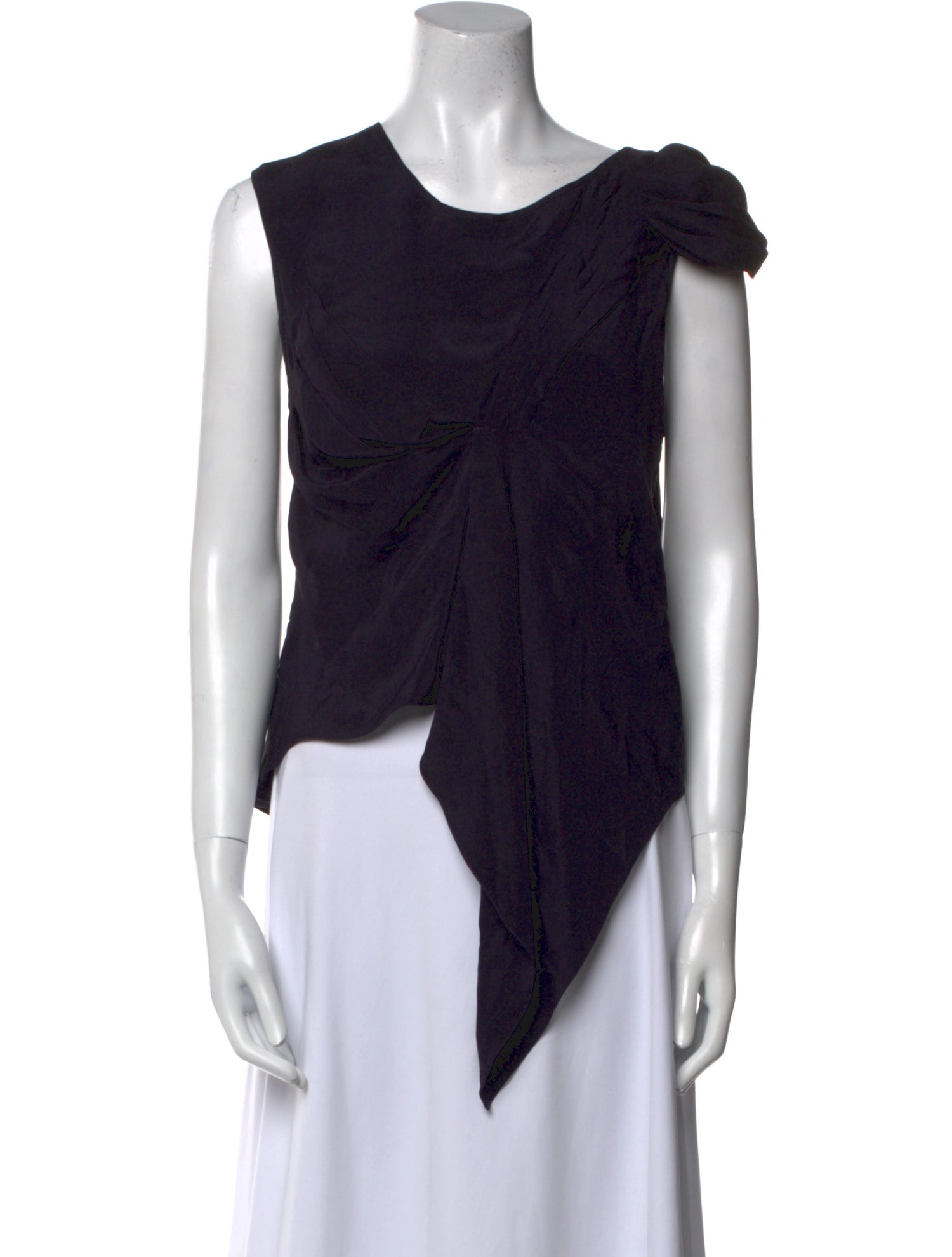 Zac Posen Silk Scoop Neck Top